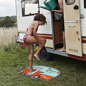 Miniatura 9 de Paquete de 2 tapetes de puerta Happy Camper, tapetes de piso de caravana, 23 x 16 pulgadas, tapetes de puerta delantera para interiores y