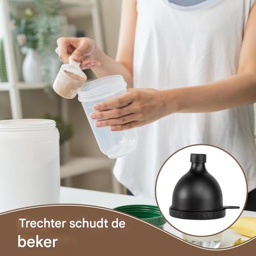 Eiwit trechter - reisschudtrechter voor eiwitmix 3,15 inch multifunctionele supplement dispenser - PP -materiaal unisex gemakkelijk te dragen lichtgewicht campinggymnastiek Dagelijkse voeding - Afbeelding 5