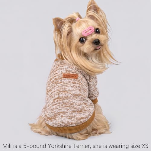 Image of 3 Pack Dog Sweaters for Small Dogs Girl Boy Winter Fleece Clothes Warm Soft Dog Sweatshirt Outfit for Dogs Cats Pet Apparel