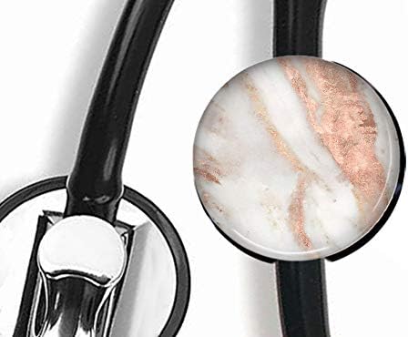 DuDu- Pink Marble Texture - Stethoscope Tag,Steth ID Tag,Nurse Badge