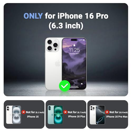 jaroco Magnetic for iPhone 16 Pro Case, [Compatible with MagSafe][Military Grade Drop Protection][Heavy Duty Protection][Non-Slip][Shockproof] 2-Layer Durable Bumper Phone Case 6.3''-Dark Purple by jaroco - Image 6