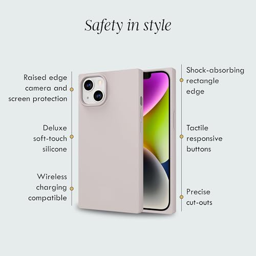 Image of COCOMII Rectangle for iPhone 14 Plus /15 Plus Case, Matte Ivory Silicone