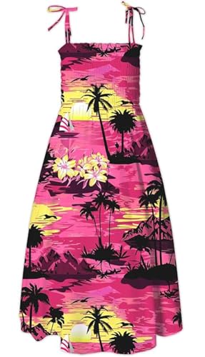 Image of SANGTREE Girls' Women's Summer Sundress Casual Smocked Floral Beach Holiday Dress, 18 Month - XL
