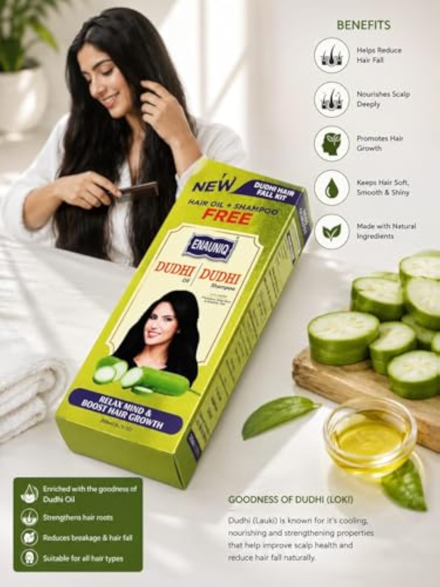 Dudhi Hair Oil for Hair Fall Control, Herbal Formula