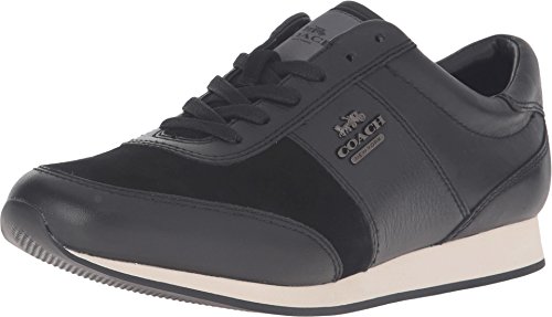 Coach Womens Raylen Suede Low Top Lace Up Fashion, Black/Black, Size 9.5