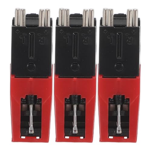 Abaodam 3Pcs Vintage Record Player Stylus Needles with Integrated Aluminum Rod Durable Piezoelectric Enhanced Stability Replacement Turntable Needle for Vinyl Record