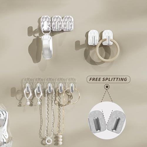 duozoanz Ketten Halterung Schmuck, Hängend Kettenständer Selbstklebender Kettenhalter Schmuckständer mit 15 Haken für Necklace Kette Ohrringe Jewelry Halskette