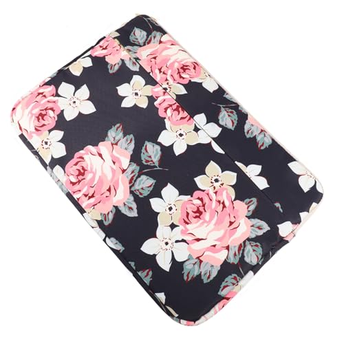 Funda de ordenador portátil con estampado de flores y asa para tableta