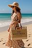 KRAFTYGIFTS Large Beach Tote Bag - Personalised Womens Holiday Handbag - Vacation Carry Shopper - Weekend Bag - Oversizes Shopping Carrier (The Weekender) #3