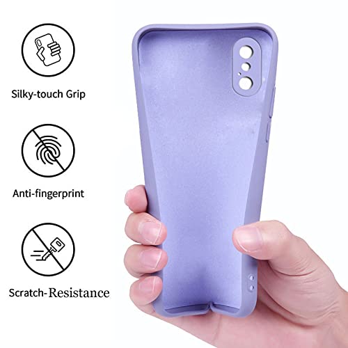 Image of A rtistque Liquid TPU Silicone Matte Shockproof Flexible with Camera Protection Soft Back Cover Case for iPhone X - Purple