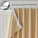 Jilron Magic Tape Stick on Curtains Blackout Curtains for Bedroom no Drillng Self Adhesive Curtain no Rod Small Window (Beige, 35
