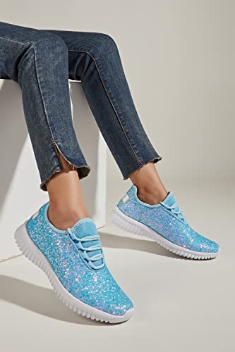 Image of K KIP WOK Fashion Glitter Sneakers for Womens Silp On Running Shoes Lightweigt Tennis Walking Sneakers