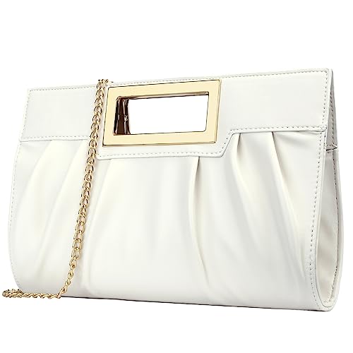 Image of KKXIU Women Clutch Purse Elegant Pleated Evening Bag for Wedding Prom Bridal with Chain Strap