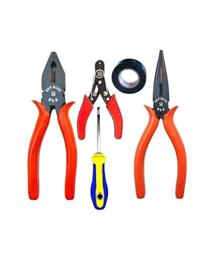 Sky Blue Multipurpose Prosfessional Home & Office, Shop Wire cutting Used Hand Tools Plier Kit ( 5 Piece ) SBE-139