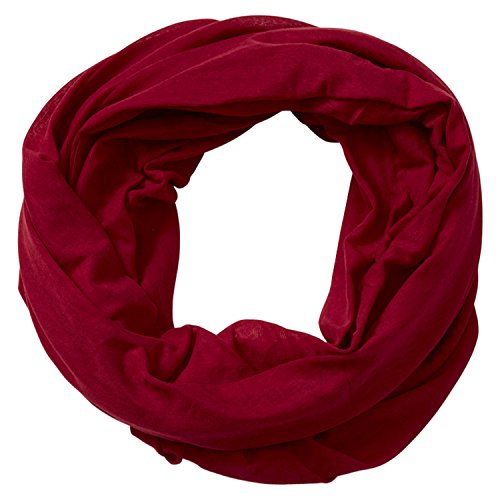 Tickled Pink Accessorie's Classic Solid Color Soft Lightweight Everyday Infinity Scarf, Crimson, 31x31 Loop Tickled Pink Accessorie's Classic Solid Color Soft Lightweight Everyday Infinity Scarf, Crimson, 31x31 Loop