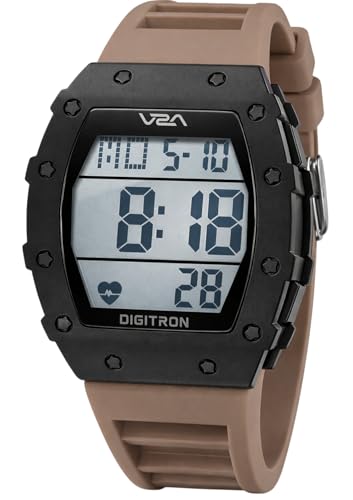 Image of V2A Digitron 2118 Tonneau Sports Watch for Men & Boys | Rugged Design | Big Dial | Alarm, Stopwatch, 12 /24H | 3 ATM Water Resistant | Luminous Display | Sports, Fitness, Outdoor & Training | Gifts for Men & Boy
