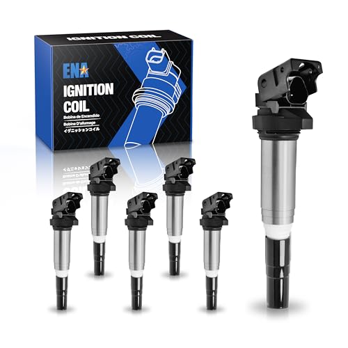 ENA Set of 6 Ignition Coil Pack Compatible with BMW 128i 135i 323i 325i 330i 335i 525i 528i 550i 650i M5 M6 X3 X5 X6 Z4 Z8 2.5L 3.0L 4.4L 6.0L Replacement for 12137550012 UF667