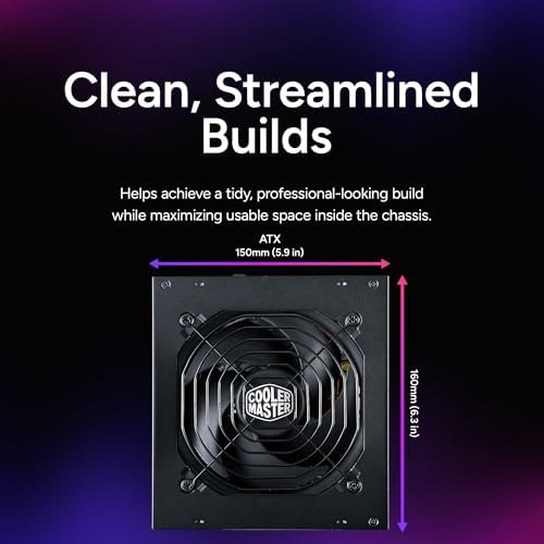 Cooler Master MWE Gold 850 V2 Fully Modular Power Supply – 850W 80+ Certified PSU, Dual EPS Connectors, Semi-Fanless Low Noise Design, Flat Black Cables, Reliable ATX Gaming PSU, 5-Year Warranty