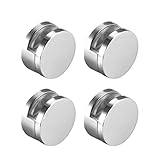 uxcell Mirror Clips - Zinc Alloy Glass Clips Clamps Holder Round Shape for 5mm Thick Mirror, 4 Pcs