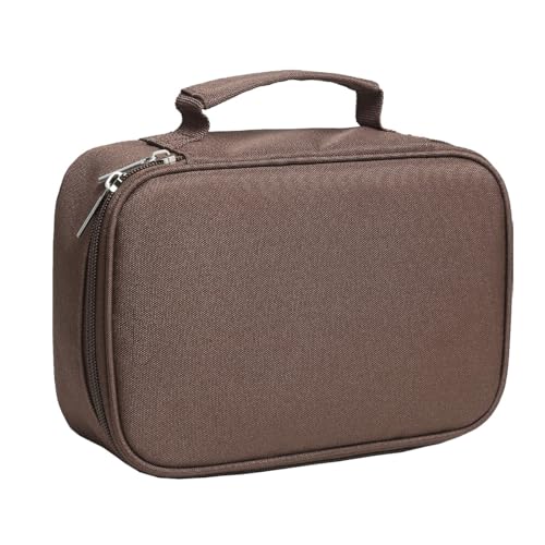 Estojo Grande Box 2 Ziper Quadrado Escolar Divisorias BakPak (Café)