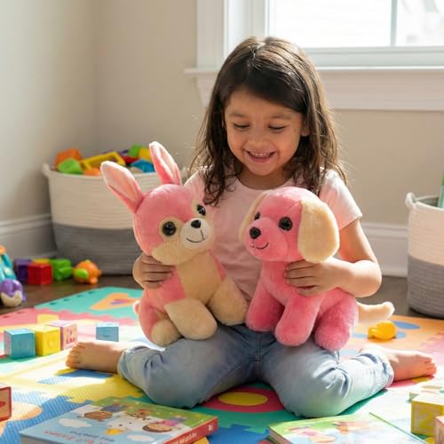Image of Tabitha Stuffed Toys-Ultra Soft Plush Toy for Kids | Birthday Gifts for Kids and Girls | (Combo of 2 Toys 25 Cm Pink Cat & 25 Cm Pink Dog)