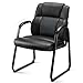 Sweetcrispy Waiting Room Guest Chair Set of 2, Leather Stationary Office Reception Chairs No Wheel, Comfy Padded Arms and Seld Base, for Conference Room Lobby Home Computer Desk Bedroom Elderly, Black