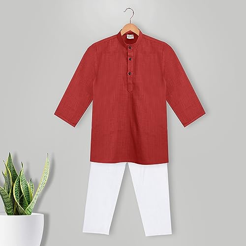 Image of Baby Boys Ethnic Wear Cotton Kurta Pyjama Set