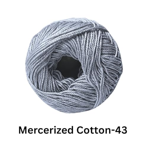 Image of VCR 4 Ply Metallic Grey 100% Mercerized Cotton Yarn, 60 Grams Hank, 190 Meters Length, Cotton Combed Ball, Smooth and Glossy Crochet Yarn for Crochet and Knitting, Pack of 1, Suitable for DIY Crafts