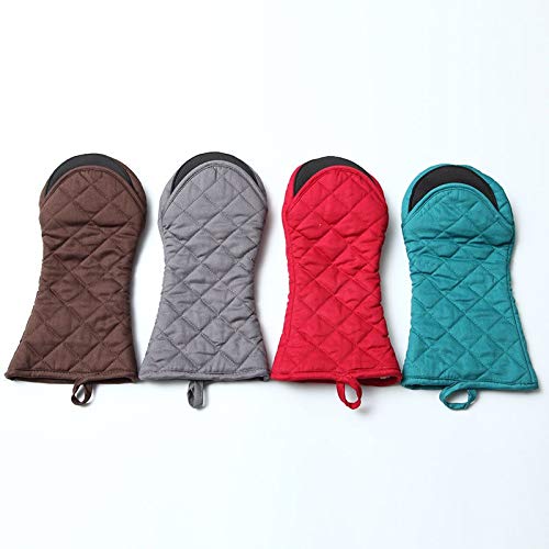 Resistente al Calore Guanti Guanti da Forno con 2 Paia di Guanti, Guanti da Forno in Cotone, Fodera in Cotone Trapuntato, Resistente al Calore for Cucinare in Cucina, Grigliare, cuocere 356 ℉