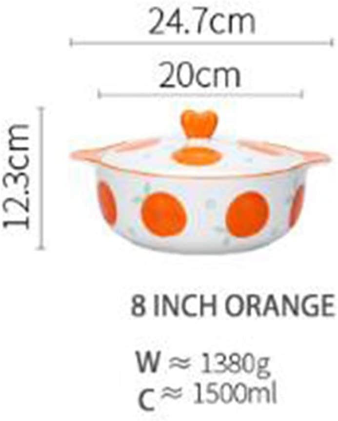 1.2/1.5L Ceramic Instant Noodle Bowl with Lid Kitchen Soup Cereal Bowl Heat-Resistant (C 22 * 7.5CM) (A 24 * 12.3CM)