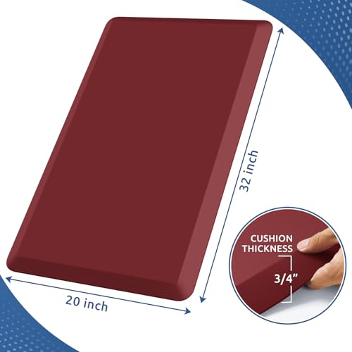 Image of 0.8 inch Thick Kitchen Mat Cushioned Anti Fatigue Rug Comfort Floor Mats | Water-Resistant, Non-Slip, Easy to Clean Comfort Floor Mat for Kitchen, Sink & Office, Multiple Colors & Sizes, 32 inch x 20 inch