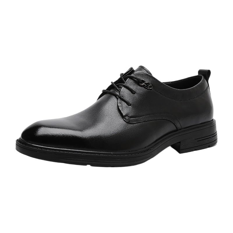 Men's Leather British Style Lace Up Wing Tip Dress Shoe Comfortable Non-Slip Low Top Business Work Shoes for Men