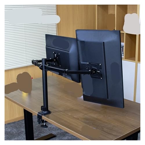 Support deux écrans sans perçage orientable 360 pour moniteur 17-27 - 3