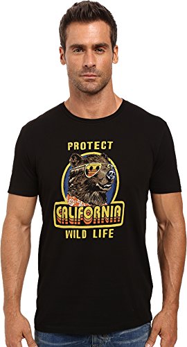 T-shirt California Bear Lucky Brand homme noir XX-Large en coton décontracté