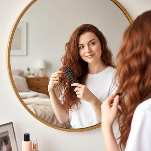 2 peines anchos para cabello rizado y grueso, negro miniatura 5