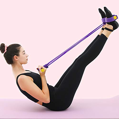 Andoer Fitness Pedal Puller Resistance Band 4 Tubes Elastic Rope Sit-up Pull-up Ombro Ombro Abdômen