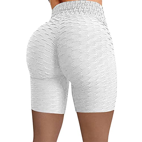 Lybring Short de sport taille haute pour femme, short de yoga moulant, leggings en nid d'abeille, short de sport pour gym, cyclisme, course à pied Cover