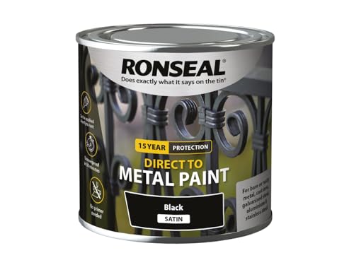 Ronseal Direct to Metal Paint Black Satin 250ml