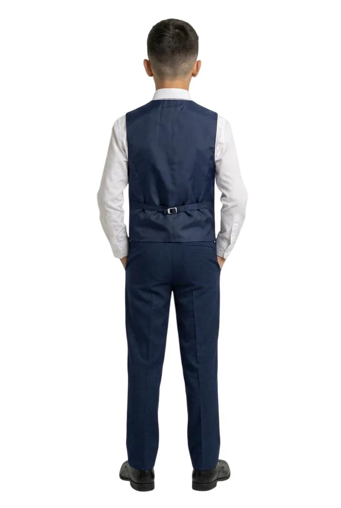 Traje Formal para niños Ocasión Especial Juego de 6 Piezas Slim Fit en Azul Marino