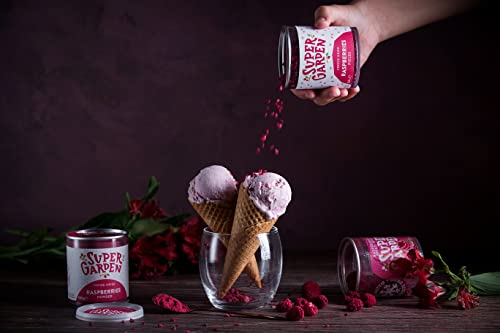 Super Garden Freeze Dried Raspberry Pieces - Flavourful, Nutritious Freeze Dried Raspberry Pieces – No Gluten, Preservatives Or Added Sugar – Vegan Snack (1.31 Oz) #TOP7