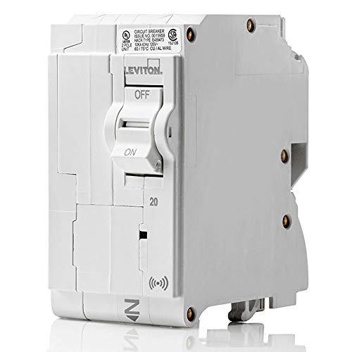 Leviton Lb220-S 20A 2-Pole Plug-On Smart Standard Branch Circuit Breaker, Hydraulic Magnetic, 120/240 Vac, White #TOP6