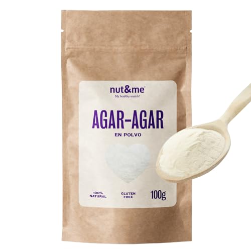 Agar agar en polvo 100 gr nut&me | Espesante y gelificante | Keto | Sin gluten y sin aditivos | Sin OGM | Alto en fibra