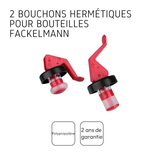 FACKELMANN 49569 Flaschen-Spreizverschlüsse, Kunststoff, rot/schwarz 2 Einheiten