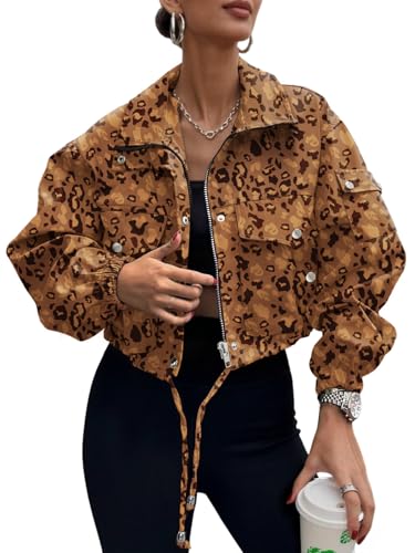 UEAL Bomber Jacket Women Trendy Early Fall Fashion Full Zip