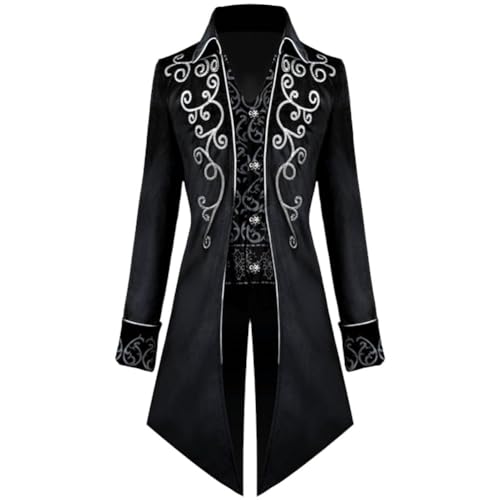 Chaqueta gótica para hombre como disfraz medieval de Halloween y abrigo largo steampunk vintage 2