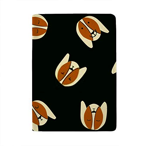 Protège-passeport motif chien en cuir PU 6.5x4.5 pouces