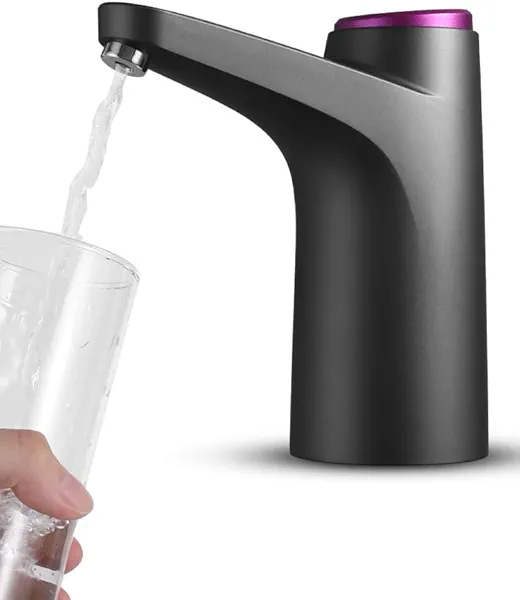 USB Rechargeable Water Dispenser with Detachable Base for 5 Gallon Bottles - Portable Dispenser with 1200mAh Battery - Smart and Automatic - Ideal for Home, Office, and Outdoor Use (Smart Black)