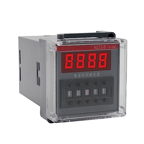Relé de retardo digital DH48S NDS8 de 8 pines con base para control AC 380V