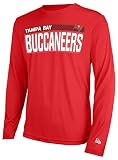 New Era NFL Men's Measured Dri-Tek Long Sleeve T-Shirt, Adult Pro Football Tagless T-Shirt, Tampa Bay Buccaneers, X-Large