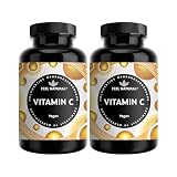 Vitamin C 2er Set – 2 x 180 Tabletten – hochdosiert mit 1.000mg pro Tablette – Vitamin C als L-Ascorbinsäure – vegan – in Deutschland entwickelt & laborgeprüft